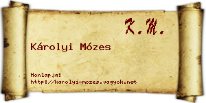 Károlyi Mózes névjegykártya